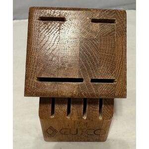 CUTCO 8 Slot Knife Block Honey Oak Wood Includes 4 Steak Knife Slots‎
